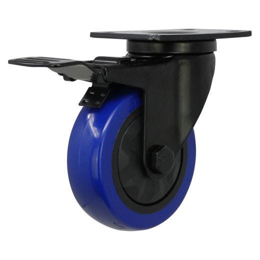 4" Blue Diamond Caster Swivel With Total Lock Brake