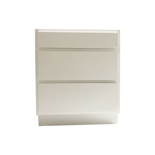 30" 3 Drawer Bank White
