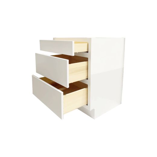 30" 3 Drawer Bank White