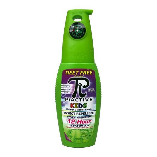 Piactive Kids 100% DEET Free 12Hr 175ml