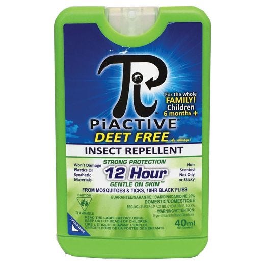 Piactive Original 100% DEET Free 12Hr 40ml