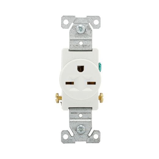White 15-Amp Round Outlet Commercial Outlet