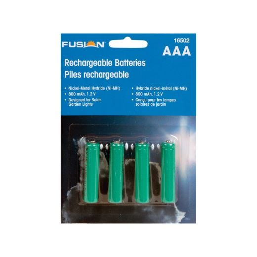 Solar AAA Batteries- 4/Pack