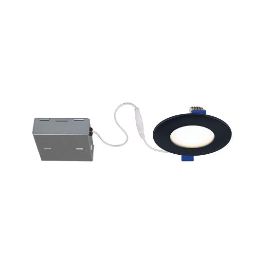4" Standard Round Matt Black Recessed Fixture 11W,  3000K We