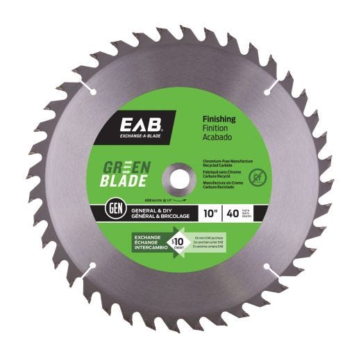 Finishing 10"X40T Green Saw Blade