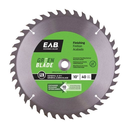 Exchange Finishing 10" x 40T Green Saw Blade