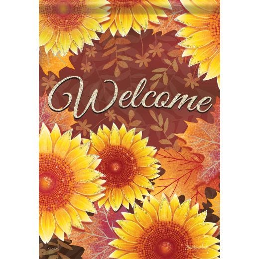 Layered Sunflowers Large Flag