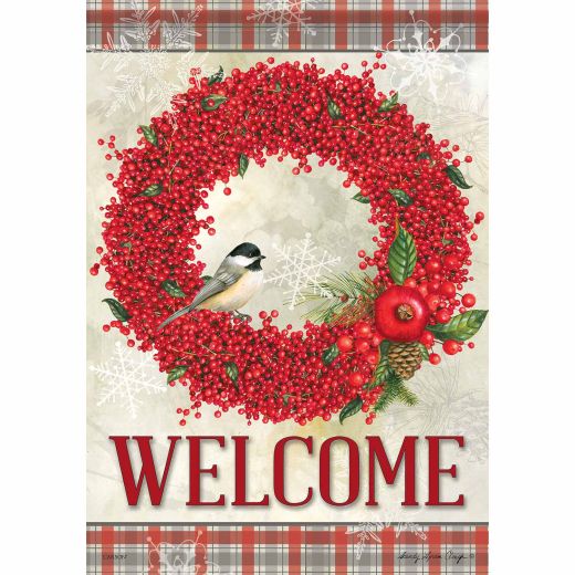 Winterberry Welcome Garden Flag