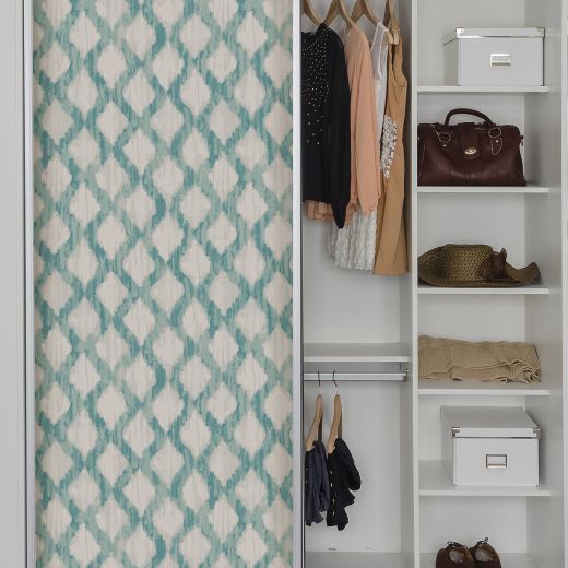 Nuwallpaper Peel And Stick Teal Floating Trellis