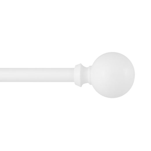 5/8" - 28" - 48" White Newbury Curtain Rod