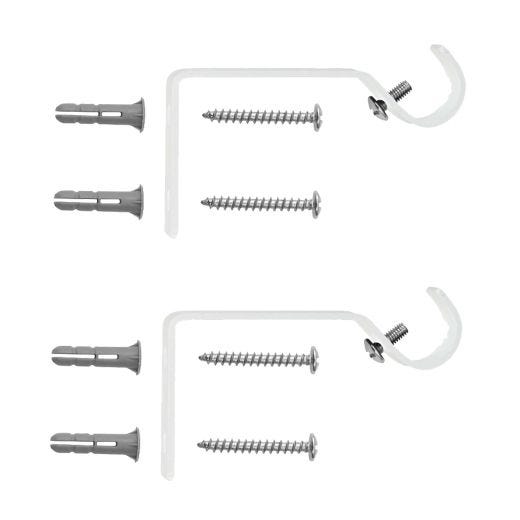 5/8" - 28" - 48" White Newbury Curtain Rod