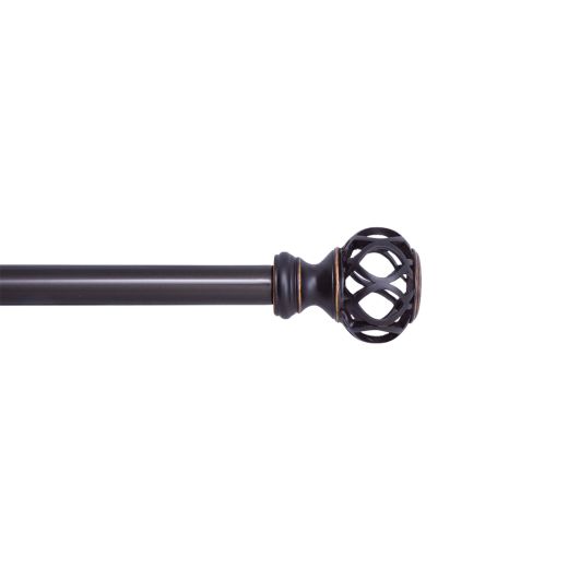 5/8" - 28" - 48" Agatha Orb Curtain Rod