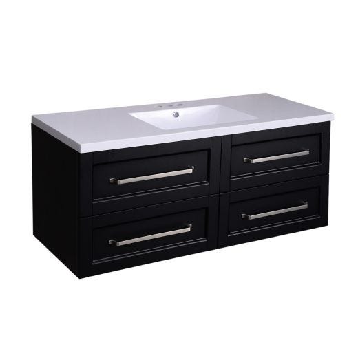 Harvard 48" Black Wall Hung Vanity