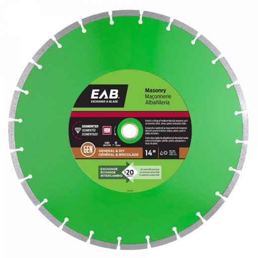 14" Segmented Green Diamond Blade - Exchangeable