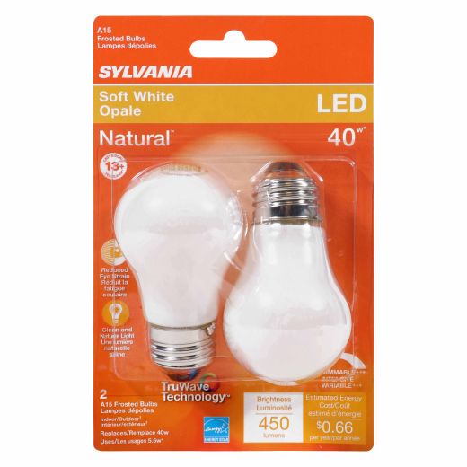 5.5 Watt Dimmable Medium Base LED A15 Bulb-2/Pack