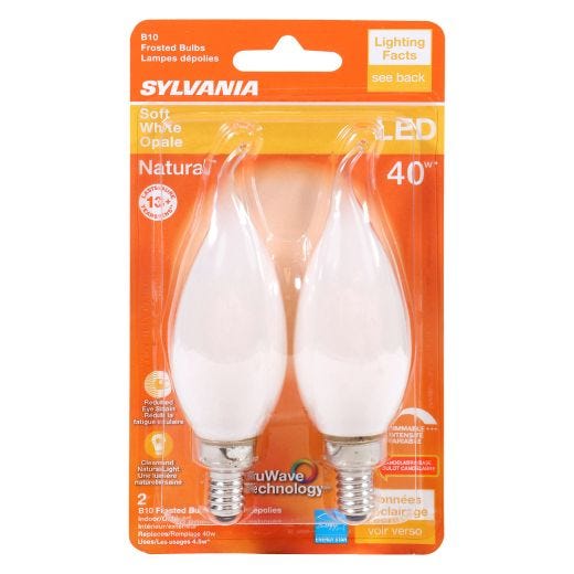 4.5 Watt Dimmable Candelabra Base LED B10 Bulb-2/Pack