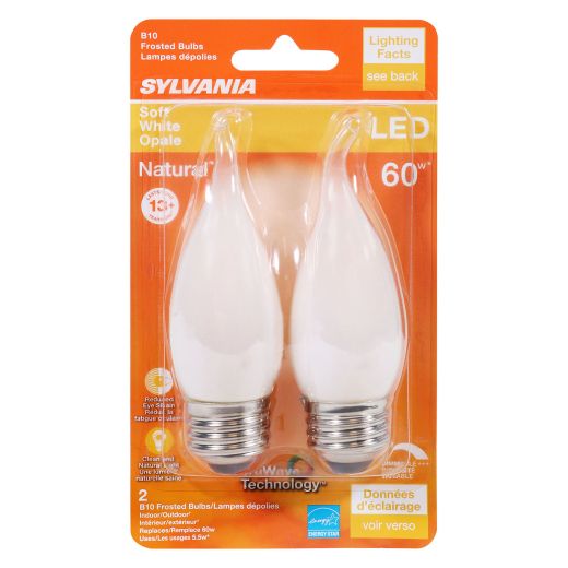 5.5 Watt Dimmable Medium Base LED B10 Bulb-2/Pack