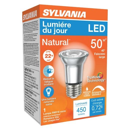 6 Watt Dimmable Medium Base LED PAR16 Bulb-1/Pack