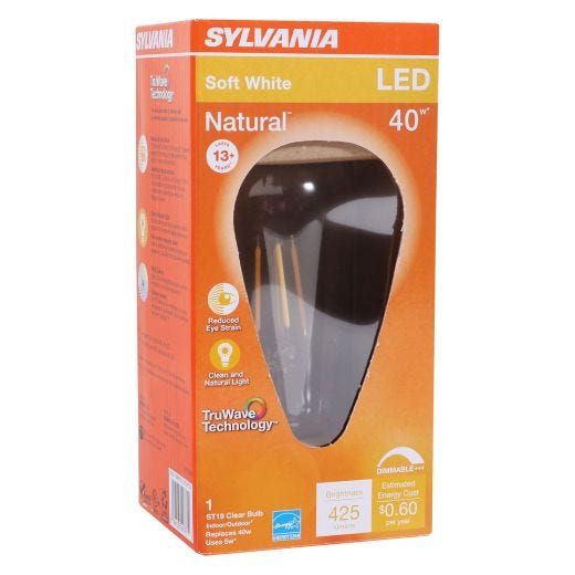 5 Watt Dimmable Medium Base LED ST19 Bulb-1/Pack