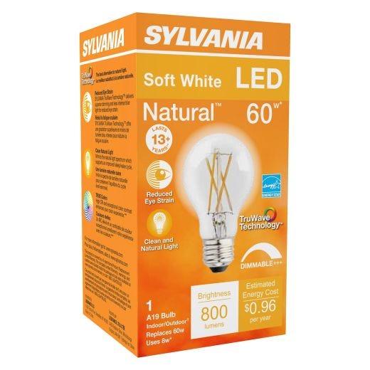 8 Watt Dimmable Medium Base LED A19 Bulb-1/Pack