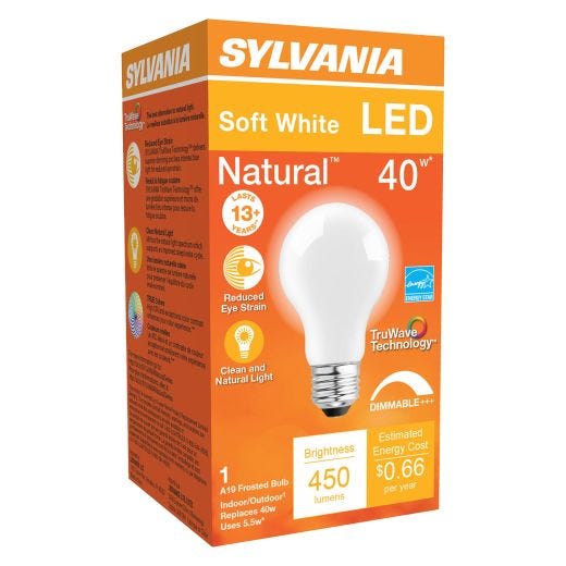 5.5 Watt Dimmable Medium Base LED A19 Bulb-1/Pack