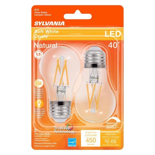 5.5 Watt Dimmable Medium Base LED A15 Bulb-2/Pack