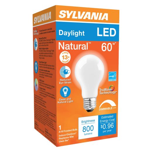 8 Watt Dimmable Medium Base LED A19 Bulb-1/Pack