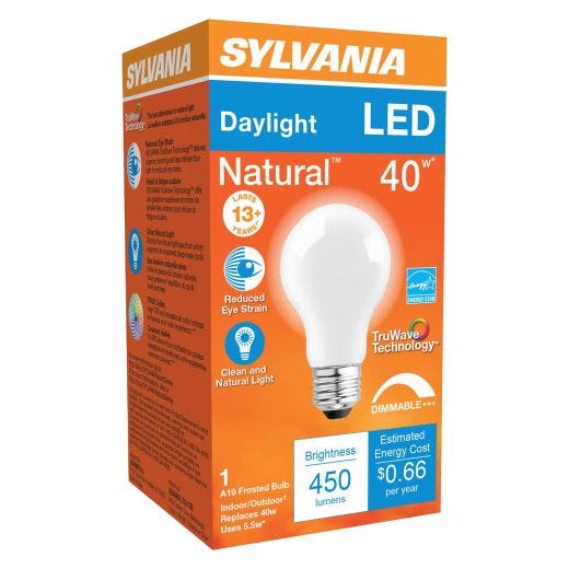 5.5 Watt Dimmable Medium Base LED A19 Bulb-1/Pack