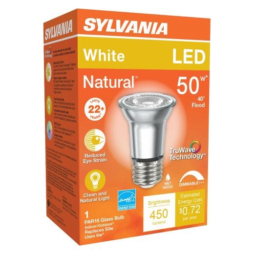 6 Watt Dimmable Medium Base LED PAR16 Bulb-1/Pack