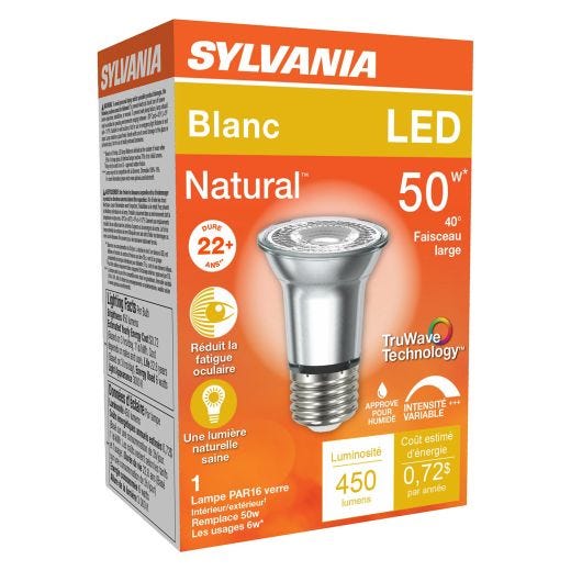 6 Watt Dimmable Medium Base LED PAR16 Bulb-1/Pack