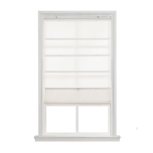 23" x 64" White Cordless Magnetic Roman Shade
