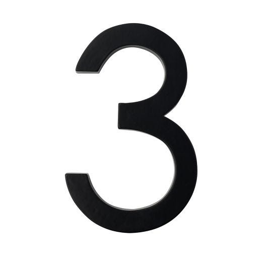 Numéro résidentiel design noir de 5 po