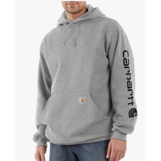 Midweight Logo Sleeve Sweatshirt-Heather Grey & Black Med