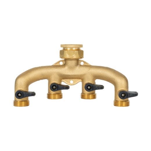 Brass Four-Way Tap Connector