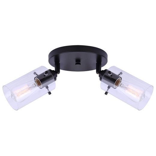 Joni Matte Black 2 Light Canopy Light