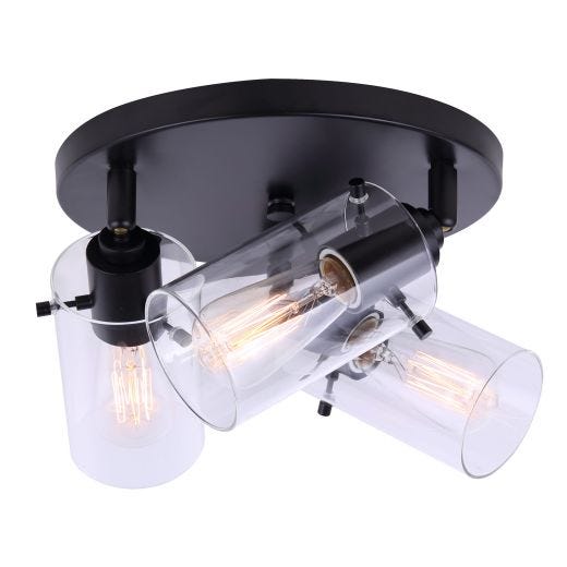 Joni Matte Black 3 Light Canopy Light