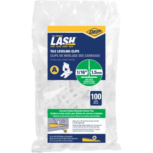 LASH FLAT Floor Tile Leveling System Clips-100/Pack