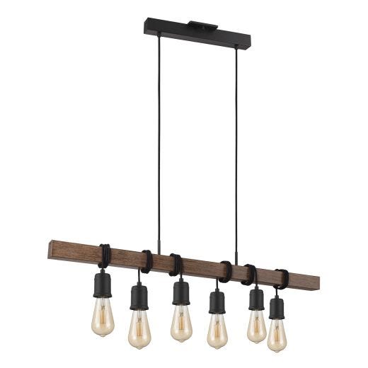 Violon Pendant Light 6 Light Black