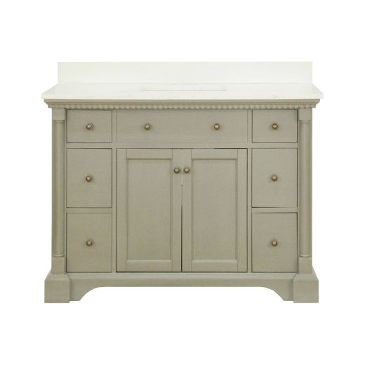Meuble-lavabo peint en gris de 48 po