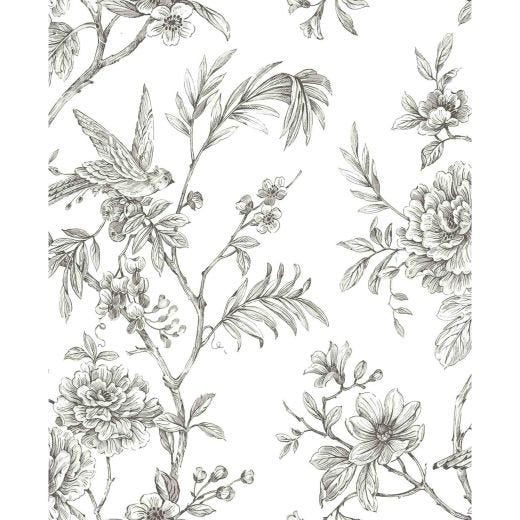 Jessamine Grey Floral Trail Wallpaper