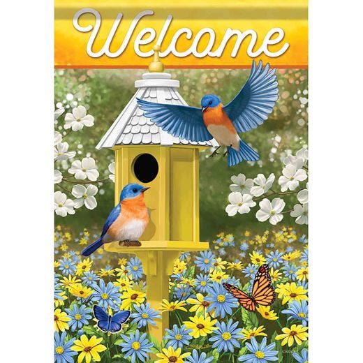 Delightful Birds Garden Durasoft Large Flag