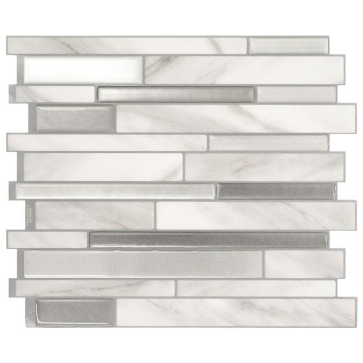 Milano Carrera White Smart Tile Mosaik-4/Pack
