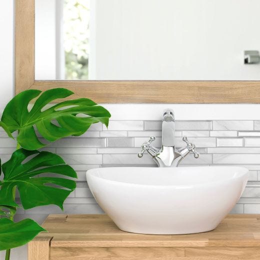Milano Carrera White Smart Tile Mosaik-4/Pack