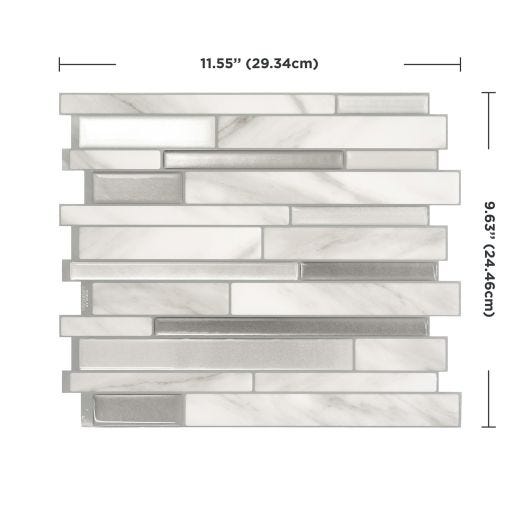 Milano Carrera White Smart Tile Mosaik-4/Pack