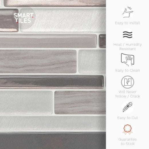 Milano Grigio Smart Tile Mosaik-4/Pack