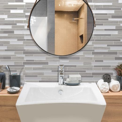 Milano Grigio Smart Tile Mosaik-4/Pack