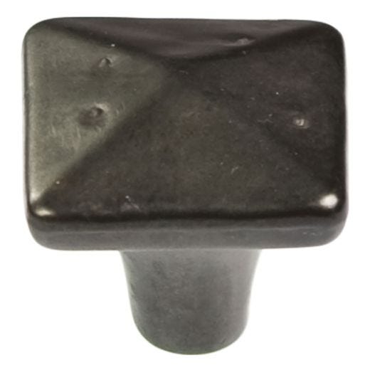 Carbonite 1-1/4" Square Black Iron Knob