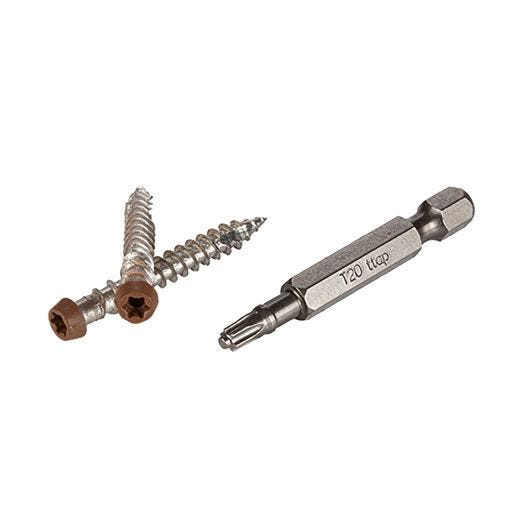 TOPLoc Fascia Screws Brown + Bit - 100 Lineal Feet