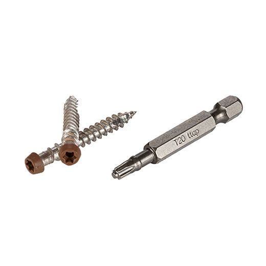 TOPLoc Fascia Screws Brown + Bit - 100 Lineal Feet