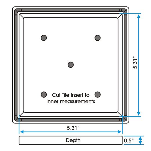 Shower Drain 6"x6" With Tile-Insert In Stainless Steel
